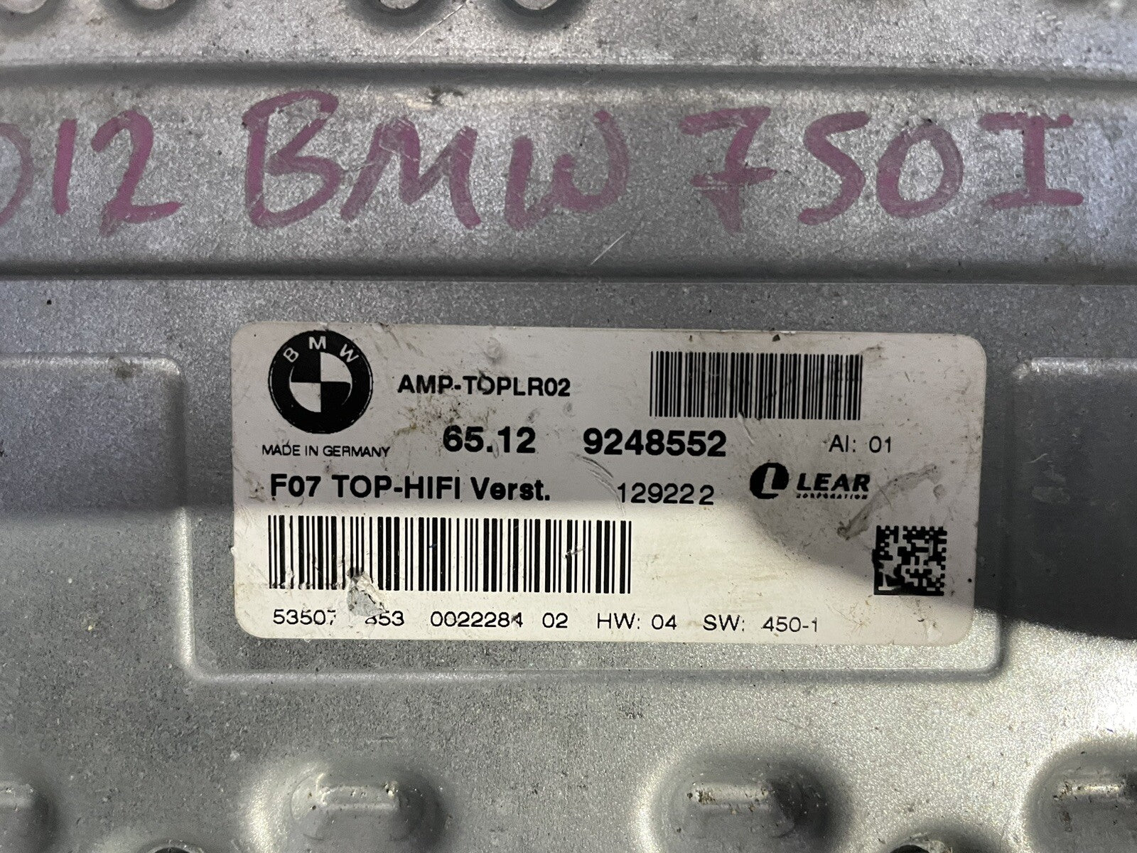 09-12 Bmw 750i 750li f01 hi-fi audio amplifier  oem