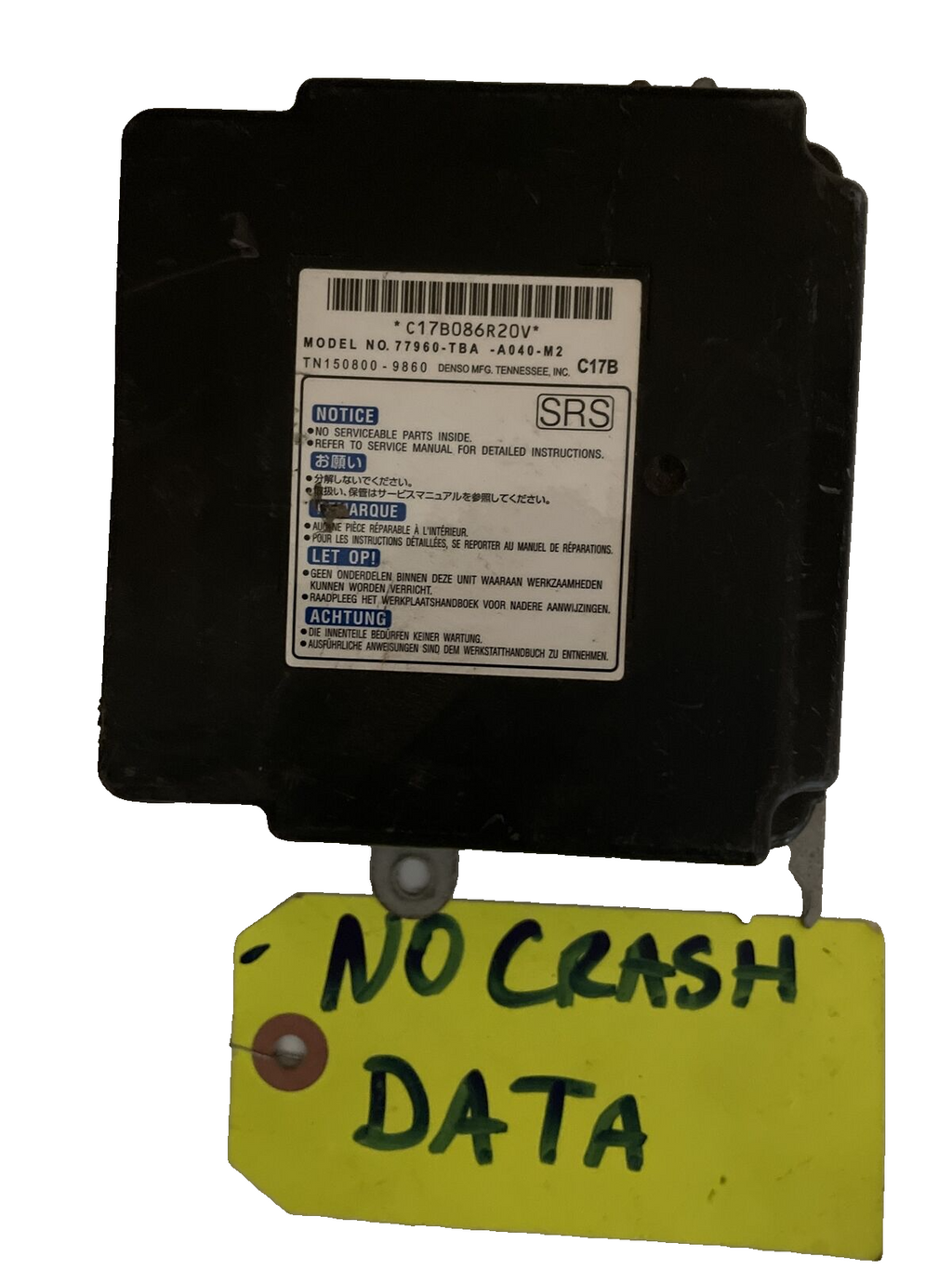 Honda CIVIC 77960-TBA-A04 SRS Unit Assembly no crash data 2019 2020