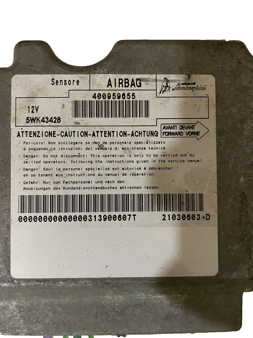 Lamborghini galardo srs control unit oem 400959655