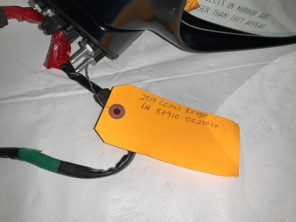 2016 2019 Lexus RX350 Right Door Mirror Power Blind Spot Silver OEM 87910-0E250