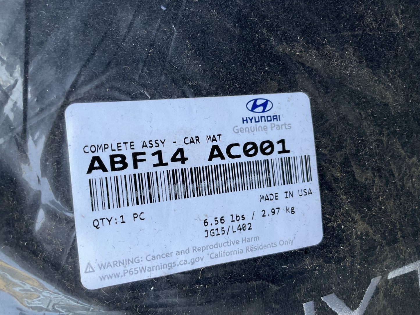 2021-2023 Hyundai Elantra 4-Piece Set of Carpet Floor Mats ABF14AC001 OEM