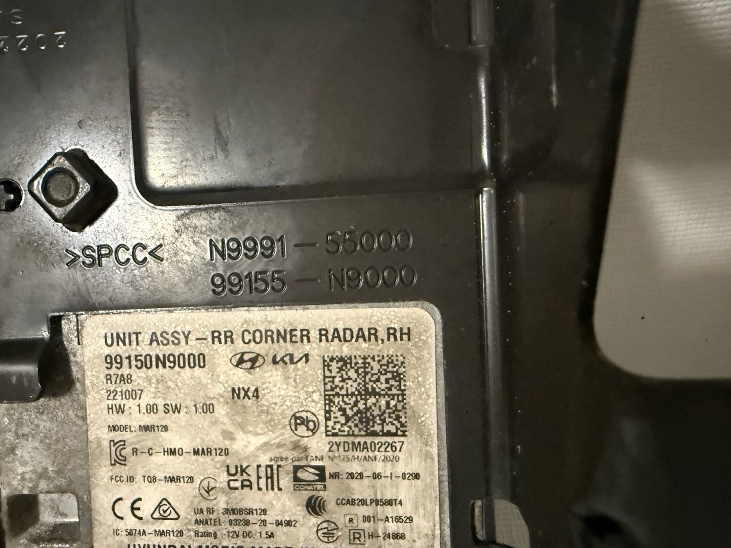 2022 2023 Hyundai Tucson Rear Right Blind Spot Radar Sensor 99150N9000 Oem